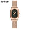 Sanda Novo 1104 Relógio Feminino de Quartzo Moda Estudantil Roupas Fashionável À Prova D'água Pulseira de Aço Pulseira Casual Simples de Pulso