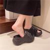 Chinelos de Plataforma Grossa com Aumento de Altura de 7cm, Feitos Sob Medida de Fábrica para Mulheres, Estilo Influenciador da Internet, Chinelos de Durian para Uso Externo no Verão com Sensação de Pisar nas Nuvens