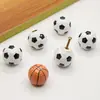 Manijas de Puerta de Gabinete de Dibujos Animados de Baloncesto y Fútbol, Gabinete Zapatero Armario Vitrina Manijas Redondas con Forma de Bola de Agujero Único Cajón Cerámica