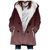 Venta caliente transfronteriza 2023 nueva gabardina para mujer invierno engrosada estilo europeo y americano color degradado abrigo con capucha al por mayor