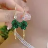 Pendientes de Flor de Lujo Ligero Imitación de Concha Francesa para Mujer Diseño de Nicho Elegantes de Gama Alta Pendientes Súper Hada de Pétalos