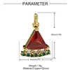 Papas fritas transfronterizas Palomitas de maíz Hamburguesa Colgante de cobre y circonita DIY Pendientes de perrito caliente de cóctel para mujer Colgante de joyería Colgante