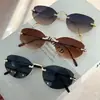 Nuevas Gafas de Sol de Moda Europeas Americanas Sin Montura Tendencia Transfronteriza Lente de Corte Polygonal Protección UV Gafas de Sol Envío Gratis F