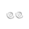 Anillos Anuales Enroscados Pétalos Hojas Enrolladas Textura Mate Escarchada Textura de Alta Calidad Pendientes Pendientes de Botón Temperamento Simple Individual Versátil