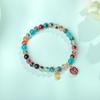 Pequim com a mesma circulação pulseira de ágata cinza meio açúcar pulseira de rosário de esmalte colorido Dzogchen perfeita presente mulheres
