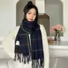Cachecol Xadrez Vermelho de Natal para Mulheres no Outono e Inverno Estilo Coreano Imitação de Caxemira Luxo Acessível Alta Qualidade Cachecol Xale Quente