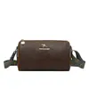 Bolso cilíndrico de almohada vintage de correa ancha transfronterizo con textura de cuero suave, adecuado para ir al trabajo, versátil para el uso diario, bolso pequeño para hombro y bandolera para mujer