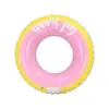 Flotador Inflable para Natación Pequeño con Forma de Flor Estrellada con Gradiente Floral y Lentejuelas, con Asas, Espesado para Adultos, Anillo Flotador para Axilas