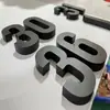 Letras Metálicas Eletrodepositadas Escovadas de Aço Inoxidável de Precisão Letras Sólidas Planas Antigas Placa de Publicidade Placa de Porta