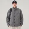 Outono 2026 Novo Casual com Gola Alta e Zíper Cardigan Moletom com Capuz Masculino Solto de Alta Qualidade Casaco Suéter Crocante e que Dá a Impressão de Ser Alto