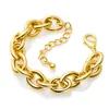 Amazon Transfronteiriço 2024 Novo Pulseira de Corrente Grossa Dourada Pulseira Ajustável Acessórios Presente de Aniversário Feminino