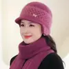 Gorro de punto forrado de forro polar a prueba de viento y resistente al frío para otoño e invierno, diseñado para proteger las orejas, para madres de mediana edad y mayores