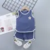 Ropa Infantil 2024 Verano Nuevo Traje Chaleco Infantil Algodón Puro Comercio Exterior Bebé Sin Mangas Shorts Estilo Coreano Ropa para Niños