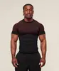 Gymshark Ropa Deportiva para Hombre Casual Running Secado Rápido Transpirable Body Camiseta de Manga Corta Tiburón Musculoso para Hombre