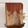 Xale Personalizado com Franjas Estilo Étnico para Mulheres, Xale Quente para Ambientes com Ar Condicionado e Escritórios, Lenço Criativo com Padrão de Palácio, Moderno