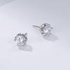 Brincos redondos de lótus, brincos de moissanita, diamante artificial em forma de pétala, joias de imitação de diamante de 1 quilate, ouro 18K, platina