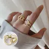 Anillo Metálico Geométrico Personalizado para Mujer, Sencillo y Sofisticado, Artesanía Resistente, Diseño Abierto, Diseño de Nicho, Anillo de Dedo Índice de Moda