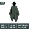 Impermeable Camuflaje Cuadrado Tres en Uno para Exteriores Senderismo Montañismo Camping Esterilla de Suelo Poncho Estilo Capa de Lluvia Transfronterizo Europeo y Americano