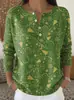 Sudadera con Botones y Cuello en V de Nuevo Estilo Transfronteriza de Manga Larga Otoño e Invierno con Estampado Moda Personalizada Chaqueta Suéter Casual para Mujer