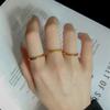 Anillo de Dedo Índice Esmerilado Sansheng III para Mujer de Acero de Titanio Paquete Dorado Anillo Pequeño Vegetariano estilo Frío Celebridad de Internet Moda Personalidad Tendencia