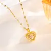Transmisión en Vivo Más Vendido Collar de Acero de Titanio para Mujer Baño de Oro Real Collar Sencillo Versátil para Mujer Cadena para Clavícula que No se Desvanece Joyería al por Mayor