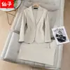 Conjunto de 3 Peças Vermelho para Negócios Outono/Inverno Transfronteiriço Blazer de Manga Longa Colete de Terno Feminino Calça de Cintura Alta