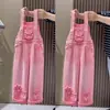 Conjunto de Petos de Mezclilla para Niñas Primavera/Verano 2025 Nuevo de Moda Estilo Celebridad de Internet Pantalones Holgados de Moda Callejera para Niños Mayores