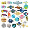 Bordado Computadorizado Planeta Espaço Raio Meteoro Tecido Patch Conjunto de Bordado Roupa Chapéu Artesanal DIY Patch Aplique