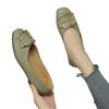 Sapatos Rasos Femininos, Novos Sapatos da Moda 2026, Versáteis Bico Quadrado Solado Macio Boca Rasa Estilo Outono Sapatos de Vovó, Mocassins