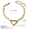 Colar Coração Vazado Francês Mais Vendido Aço Inoxidável Banhado a Ouro Real 18K Pulseira Simples Elegante Estilo Ins Transfronteiriço