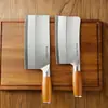 Conjunto de Três Peças de Faca de Cozinha Forjada à Mão, Faca de Açougueiro em Aço Inoxidável, Faca Doméstica para Fatiar e Cortar Ossos, Conjunto de Facas de Cozinha Profissional