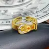 Anillo Abierto de Zirconia con Goteo de Aceite Esmaltado Serie Dorada Vintage Retro Lujo Ligero de Gama Alta para Mujer