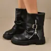 Botas Martin de Solado Grosso Estilo Britânico Tamanho Grande Femininas 2026 Outono/Inverno Novas Botas Curtas Botas Curtas de Chaminé Camadas Maillard Tendência