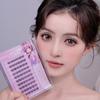 Pestañas postizas de perlas pequeñas de 10 filas para mujer, simulación natural, segmentadas, de un solo grupo, gruesas, injertadas, maquillaje de novia rojo neto
