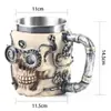 Suprimento Transfronteiriço Criativo Caneca de Cerveja Viking V8V6 Copo de Aço Inoxidável Resina Barril de Carvalho Copo de Água