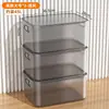 Caixa de Armazenamento Transparente, Grande Capacidade, Caixa Plástica para Roupas de Guarda-Roupa Doméstico, Armazenamento e Organização de Baú de Brinquedos, Dobrável