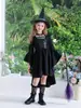 Disfraz infantil de Halloween, atuendo de actuación, disfraz de bruja para niña, disfraz de bruja a juego para padres e hijos, bruja con escoba, vestido de elfo del bosque, disfraz de bruja