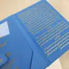 Invitación de Boda de Terciopelo Estilo Europeo, Invitación de Boda de Terciopelo Azul Cielo, Tarjeta de Invitación Transparente de Acrílico con Estampado Dorado