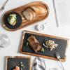 Bandeja de madera para mal de amores plato para bocadillos de madera maciza disco plato japonés para té bocadillo para barbacoa pastel comida occidental plato de cocina japonesa