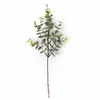 Ramo Único de Folhas de Eucalipto com Frutos, Decoração para Arranjo de Flores DIY, Folhas de Dinheiro Artificiais, Folhas Decorativas de Eucalipto com Frutos para Vendas Transfronteiriças