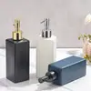 Botella vacía de vidrio opaco con botón de presión cuadrado, 350 ml para champú, gel de ducha, loción, botella de empaque, adecuada para diversas ocasiones como uso doméstico, viajes, fitness, etc., integrándose fácilmente en varios entornos