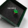 Anillo femenino de mariposa de calcedonia verde con incrustaciones de oro rosa de hielo alto, venta al por mayor de fábrica, ágata blanca, nuevo anillo de jade, regalo