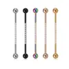 Perforación corporal punk europea y americana transfronteriza de acero inoxidable con circonita, micro barbell, clavo para hueso de la oreja de estilo industrial