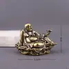 Latón Maitreya Buda Pequeños Adornos Buda Feliz Sonriente Hogar Salón Budista Escritorio Coche Sala de Estar Adornos