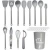 Set de 23 piezas de espátula y cuchara de silicona transfronteriza antiadherente especial de silicona espátula de silicona de grado alimenticio juego de utensilios de cocina al por mayor