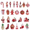Adornos navideños de plástico, medias navideñas, muletas, colgantes, pequeños adornos para árboles de Navidad.