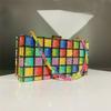 Fábrica Henglida Arco Reto E-commerce Transfronteiriço Bolsa de Dólar Cheia de Diamantes e Strass Bolsa Arco-Íris Colorida Bolsa de Jantar Bolsa de Mão