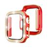 Adecuado para Apple Watch, carcasa protectora de diamantes de doble fila de dos colores, carcasa para Apple Watch 9/8/7, carcasa protectora integrada