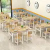 Conjunto de Mesa e Cadeiras para Restaurante e Jantar em Casa, Mesa Retangular Combinada, Balcão de Lanches para Café da Manhã, Cafeteria, Mesa e Cadeiras para Restaurante de Fast Food para 4-6 Pessoas, Luxo Leve