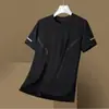 Camiseta de Manga Corta para Hombre, Marca de Moda, Ajuste Holgado de Verano, Manga de Tres Cuartos, Nuevo Modelo 2026, Estilo de Celebridad de Internet, Top Sencillo Estampado
